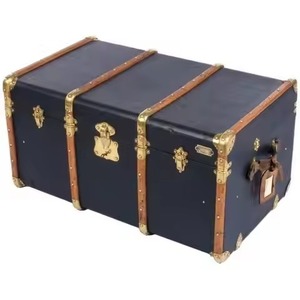 Caisse de transport métallique rivetée en cuir avec coins renforcés pour bagages, valises, fret, conteneurs et coffres verrouillables - Product Image 4