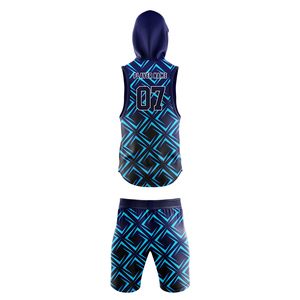 Hooded Flag Football Uniform Set Custom Team Sportswear Breathable Sublimation Jersey 100% Polyester Slim-Fit Plus Size - Product Image 3