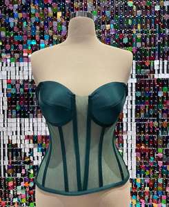 Corsé vintage para mujer, top sexy, faja moldeadora transpirable de cuero ecológico para tallas grandes, control de abdomen medio - Product Image 5