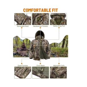 GRACE <b>SIGN</b> Outdoor Hunting Jackets Winter Waterproof Windbreaker Camo Soft <b>Shell</b> Unisex Breathable Anti-Bacterial - Product Image 5