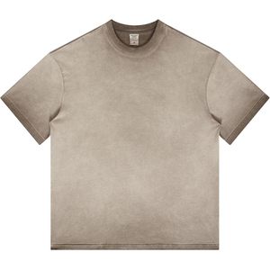 2025 hommes lavage à l'acide T-Shirt Vintage surdimensionné 280g poids lourd basique Streetwear Tee hauts unisexe décontracté café Design - Product Image 1