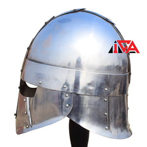 Casque Viking-Normand Artisanal en Acier Doux Calibre 18 pour Reconstitutions Historiques et Jeux de Rôle Viking/Norse - Product Image 4
