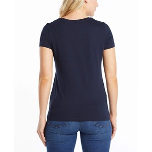 Camisetas de Cuello en V para Mujer, Uso Diario, Verano, Manga Corta, Algodón Transpirable, Lisas, Ajustadas, Deportivas - Product Image 3
