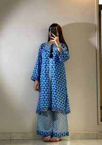 Ensemble de 2 pièces en tissu lawn à imprimé floral pour femmes, vêtements indiens et pakistanais, tenue décontractée d'été de qualité supérieure, robes pour femmes - Product Image 5