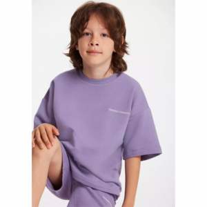 Conjunto de Ropa de Verano para Niños y Niñas, Camiseta y Pantalones Cortos Extra Grandes de Lujo, 100% Algodón, Diseño de Moda - Product Image 3