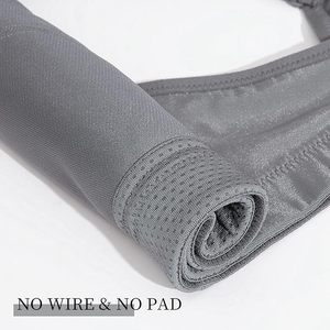 Women's Racerback Sports Bra Scoop Neck Medium Support Breathable <b>Mesh</b> Fitness Workout <b>Top</b> Solid Gray Seamless Design - Product Image 2
