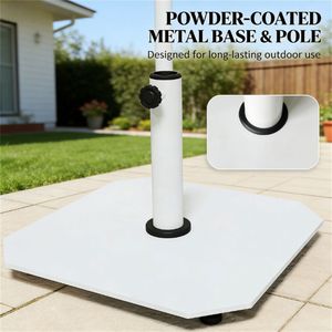 Base e Supporto per Ombrellone da Terrazzo Bianco per Ombrelloni e Basi da Patio - Product Image 3