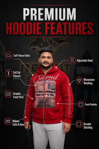 Sudadera con Capucha Roja para Hombre Rexfit Sports, Diseño con Estampado DTG Frontal, Corte Holgado, Tejido de Poliéster - Product Image 5