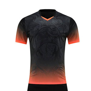 Conjunto de Camiseta de Fútbol para Hombre, Color Negro Degradado, Manga Corta, Cuello Redondo, Poliéster que Absorbe la Humedad, Ajuste Atlético, para Todas las Temporadas, Personalizable - Product Image 3