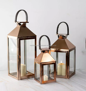 Lanternes en acier inoxydable bicolores en relief faites à la main de haute qualité personnalisables pour les décorations d'événements de Noël de mariage à la maison - Product Image 4