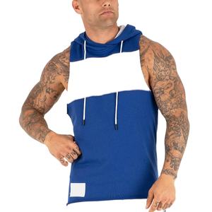 Venta al por mayor de ropa de gimnasio para hombres Stringer Sudadera con capucha caliente moda canguro bolsillos Dry Fit sin mangas entrenamiento impresión digital - Product Image 1