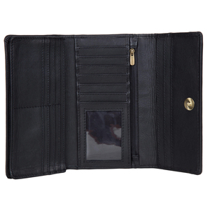 Women's <b>Long</b> Genuine Leather <b>Wallet</b> With Cowhide Print Fold Closure Fashion Daily Use Multifunctional - Product Image 6