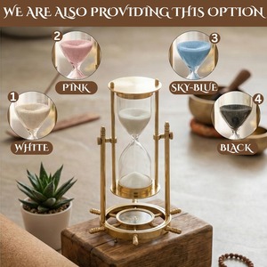 Reloj de arena de latón personalizado con brújula funcional, temporizador de arena recargable de cinco minutos, regalo vintage náutico para ceremonia de unión de bodas - Product Image 3
