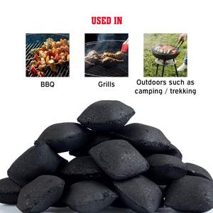 Briquette de charbon de coco noir de haute qualité, sans fumée, en forme d'oreiller, fabriquée à la machine, 8% de cendres, durée de combustion 3-4 heures - Product Image 3