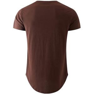 Vente en gros, Logo personnalisé hommes Slim Fit t-shirt 100% coton Long Lind ourlet ras du cou hommes Gym entraînement Singlet t-shirt - Product Image 2