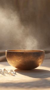 Bol chantant de méditation professionnel en laiton pur pour la guérison des chakras, la musicothérapie, la pratique du yoga et la méditation tibétaine - Product Image 2