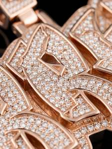 Colgante de Letra de Moissanita Chapado en Oro Rosa, Plata de Ley 925, Joyería Hip Hop con Nombre y Engaste de Garra para Unisex - Product Image 4