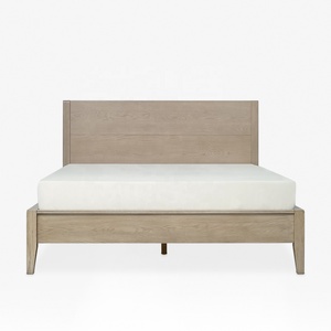 B2B Reseller Minimalist Style Solid Oak Wood <b>Bed</b> with Upholstered Headboard Wooden <b>Beds</b> Frame <b>Queen</b> <b>Size</b> Furniture From Vietnam - Product Image 2