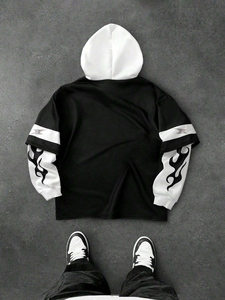 Sweat-shirt à col rond pour homme en tissu molletonné en coton, doux et confortable, à manches longues, idéal pour la salle de sport, la vie quotidienne et la mode décontractée. - Product Image 3