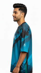 Camiseta Sublimada Oversize para Hombre, Estilo Casual Urbano, Corte Regular, Poliéster/Algodón, Secado Rápido, Transpirable - Product Image 3