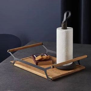 Bandeja de Servir Multiusos de Estilo Moderno con Asas de Madera Cómodas, Construcción Resistente y Duradera, Perfecta para Té, Café, Bocadillos y Desayuno - Product Image 1