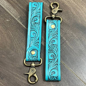 Nuevo Llavero de Cuero con Diseño Floral Turquesa, Elegante y Duradero, Multicolor, para Regalo - Product Image 6