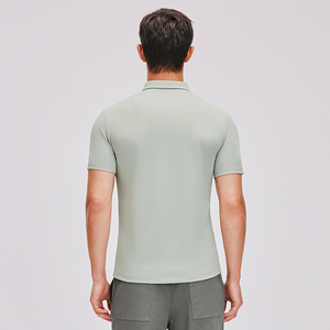 Polos personnalisés avec logo, t-shirts polos unis de haute qualité, extensibles dans les quatre sens, ourlet coupé, fermeture éclair, polos de luxe à manches courtes pour hommes - Product Image 1