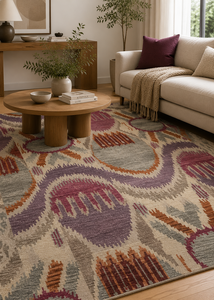 Jaipur <b>Rugs</b> LCA-09 Hand-Knotted Wool Vintage Chic Abstract <b>Rug</b> Non-Slip Low Pile <b>Thin</b> Large Size for Living Room & Hallway - Product Image 1