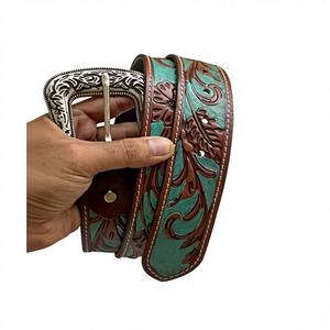 เข็มขัดหนังวัวแท้ดีไซน์เนอร์สำหรับผู้ชาย หัวเข็มขัดเหล็ก สไตล์วินเทจ เป็นมิตรกับสิ่งแวดล้อม ทนทาน คุณภาพพิเศษ รับผลิตตามแบบ OEM - Product Image 1