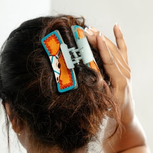 Pinzas para el pelo de cuero mecanizado a mano de alta calidad, accesorios occidentales para el cabello, pinzas para el pelo de cuero de vaca genuino Floral de lujo - Product Image 5