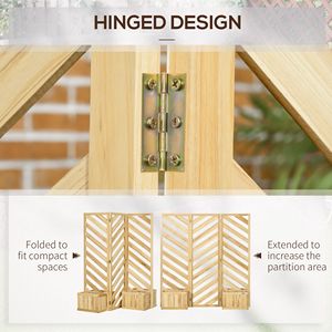 Divisorio per Esterni dal Design Moderno con Schermo Privacy Autoportante e Autodrenante, 4 Fioriere e 3 Pannelli di Supporto per Tralicci - Product Image 5