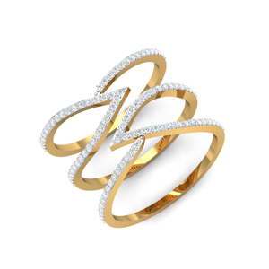 Women's Yellow Gold Diamond <b>Eternity</b> Band <b>Ring</b> Geometric Luxury Fine Jewelry - Product Image 1
