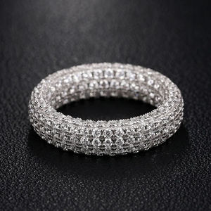 Anillo de Diamantes de Platino, Corte Brillante Redondo, Diamantes Naturales Certificados por GIA, Joyería de Lujo para Mujer, Anillo de Boda - Product Image 4