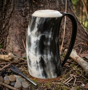 Jarra de Cuerno Vikinga, Diseño Clásico, Hecha a Mano con Cuerno de Búfalo, con Asa, Capacidad de 6 Pulgadas, 18 Onzas, Regalo Único para Hombres - Product Image 2