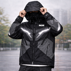 Chaqueta reflectante impermeable personalizada para hombre, chaqueta cortavientos reactiva al agua, chaqueta termocrómica que cambia de color, impermeable para hombre - Product Image 4