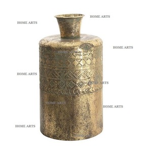 Antique Design Brass Flower <b>Vases</b> <b>Set</b> Of 2 Different Size Round Shape Flower <b>Vase</b> At Best Price In India - Product Image 4