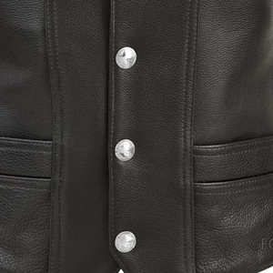 Chaleco de Cuero para Motociclistas de Primera Calidad con Bolsillos, Personalizable, Transpirable, Cuello en V, Sin Mangas, para Hombre - Product Image 6
