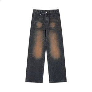 <span class=keywords><strong>Jean</strong></span> crayon <span class=keywords><strong>taille</strong></span> mi-haute pour <span class=keywords><strong>femme</strong></span> grande <span class=keywords><strong>taille</strong></span>, déchiré, délavage foncé, coupe droite, longueur intégrale, décontracté, respirant, fermeture éclair, en denim - Product Image 1