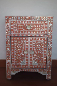 Mueble de Almacenamiento Floral Moderno Hecho a Mano con Incrustaciones de Hueso, Ecológico, para Sala de Estar, Dormitorio, Hotel, Taburetes y Otomanas - Product Image 6