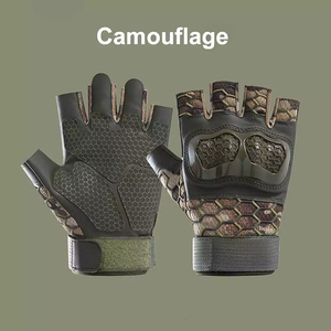 Anti <b>Slip</b> Protection Leather Gloves From Pakistan <b>Half</b> Finger Tactical Glove Mountain Climbing Outdoor Training Breathable - Product Image 3