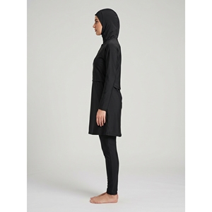 Traje de Baño Islámico Modesto para Mujer, Burkini de Poli Spandex, Mangas Largas, Corte Holgado, Etiqueta Personalizada OEM, Talla XXL, para Playa, Piscina, Verano - Product Image 3