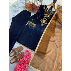 Conjunto de Dos Piezas para Mujer PD-Aarohi, Diseño Elegante, Talla 2XL, Tela Satén, Manga Larga, para Fiesta, con Hermosa Dupatta - Product Image 2