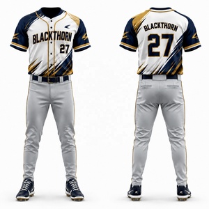 Uniforme de Béisbol Personalizado con Sublimación Completa, 100% Poliéster, Servicio OEM, Ropa de Softbol para Adultos, Manga Corta, Logotipo Frontal - Product Image 4