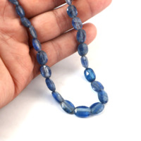 Perles ovales facettées en cyanite bleue naturelle de 5x7mm à 9x12mm, perles de pierre précieuse cyanite, brin de 16 pouces, fournisseur en gros pour la fabrication de bijoux