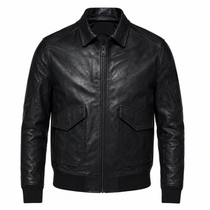 Luxury Genuine <b>Leather</b> Field <b>Jacket</b> for Men Modern Utility Design Full Grain <b>Leather</b> Premium Casual Fashion Outerwear - Product Image 1