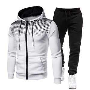 Chándal Deportivo con Capucha Negra, Cierre Completo, Estampado de Puntos, Estilo Deportivo, para Otoño, Material de Poliéster, Corte Regular, Bolsillos Laterales - Product Image 2
