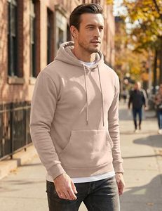 Sudadera con Capucha para Hombre, Cuello en V, Forro Polar, 100% Algodón, Corte Regular, Informal, Invierno, Impermeable, Secado Rápido, Resistente al Viento, Ecológica, Tejido de 300g - Product Image 2