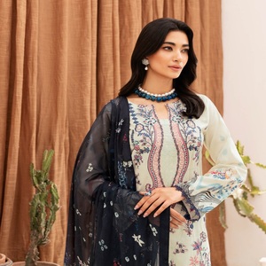 MASHAAL-11 femmes trois pièces Salwar Kameez costume Ramsha Vol conçu pelouse brodé pakistanais Panjabi robe indien pakistanais - Product Image 3