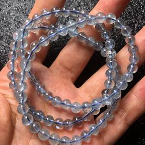 Cuentas de piedras preciosas de aguamarina azul transparente natural, cuentas redondas sueltas, medio hilo para la fabricación de joyas, manualidades DIY - Product Image 6