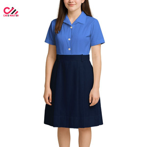 Uniforme Escolar para Niñas CARE MASTER, Vestido de Algodón Oxford con Camisa Azul y Falda Plizada para Niñas - Product Image 4
